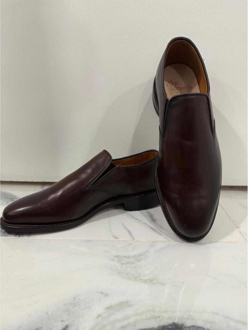 Allen Edmonds Bristol Men’s 7 D Burgundy Leather Slip On Dress Shoes Made USA